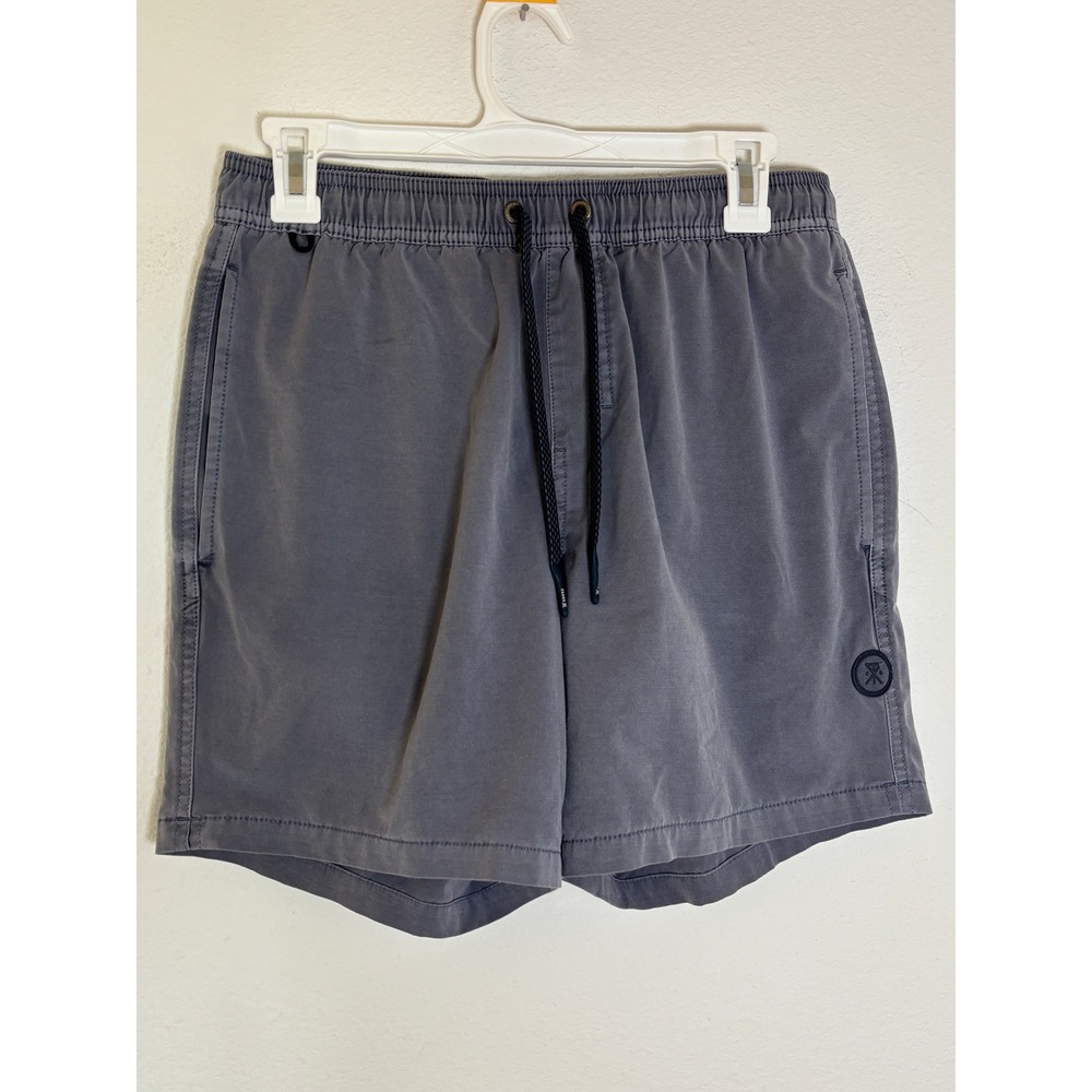 Roark The Shorey Boardshorts Mens Small Gray Elastic Waist Hybrid Swim Shorts